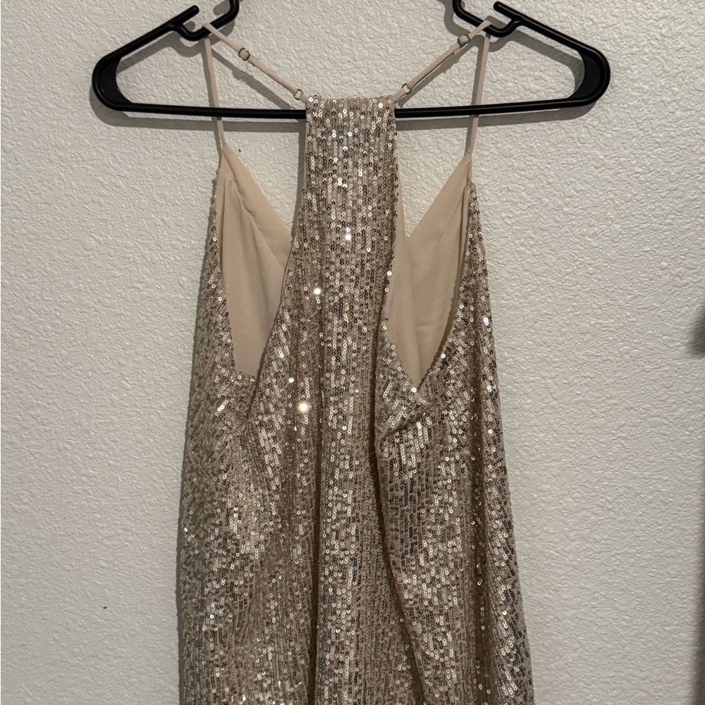 Sequin t back cami